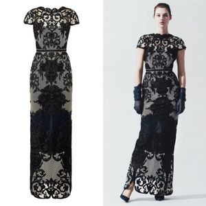 Marchesa Notte Ivory Embroidered Gown Maxi Dress in Size 2